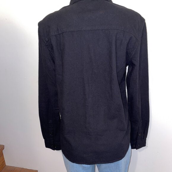 TenTree button down shirt long sleeve organic cotton black womens small new - Picture 5 of 8